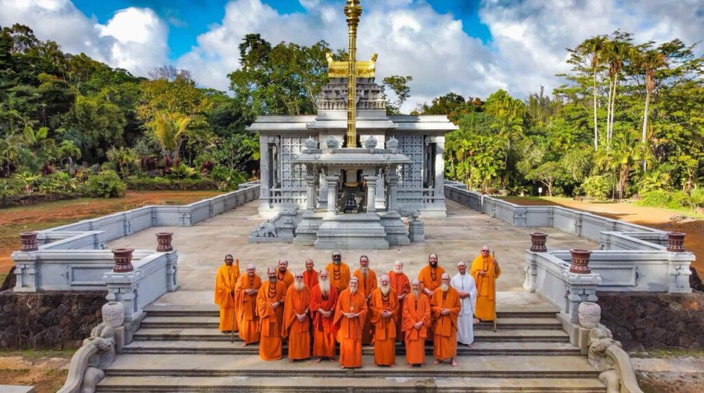 Kauai Hindu Monastery monks in meditation representing the deep spiritual practices of the Hindu Vedanta tradition in Hawaii